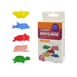 RUSTOO Cute Animal Shape Plasters Cartoon Bandage Baby Plasters Waterproof PE Material for Smaller Cuts and Abrasions Essential Accessories for Family 30 Pieces