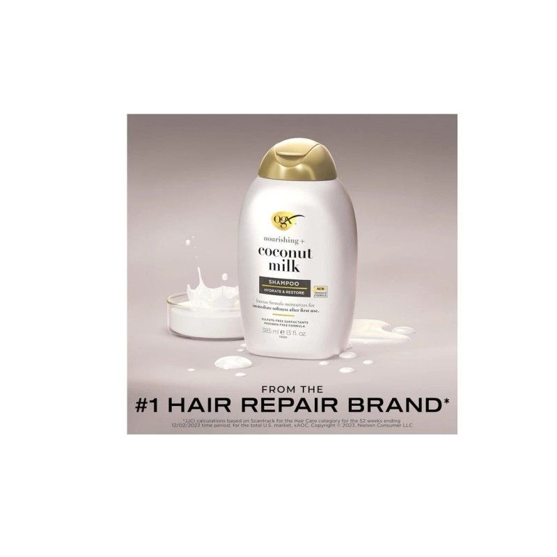 OGX Nourishing + Coconut Milk Moisturizing Shampoo, Hydrating & Restoring