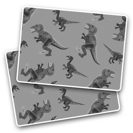 2 x 7.5cm Rectangle Vinyl Stickers T-Rex Pop Art Dinosaur Dino Kids 42206