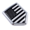 USA Black Monochrome American Flag Car Auto Chrome Emblem Decal