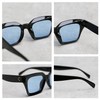 Eight TV Cut Sunglasses, Men's, Women's, Big Square, Black Eyewear,
