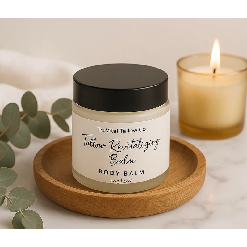 100% Grass-Fed Beef Tallow Moisturizer Balm for Dry, Sensitive Skin