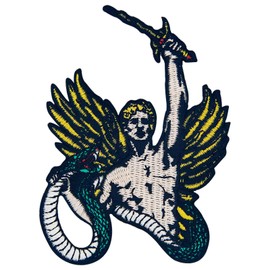 ZEGINs Victory of Defeat Evil Patch Embroidered Applique Badge Iron On Sew On Emblem