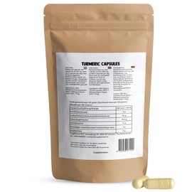 Cupplement Turmeric 100 Capsules with Black Pepper Piperine Organic Highest Quality 600 mg per Capsule Turmeric Superfood Take 2 Capsules per Day