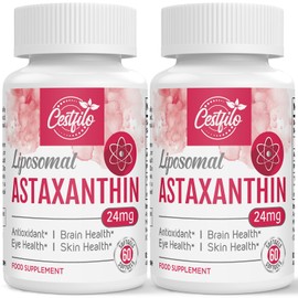Cestfilo Liposomal Astaxanthin Supplement 24MG, Maximum Absorption, Natural Antioxidant for Skin & Eye Health, Gluten Free, Non-GMO & No Gluten (120 Count (Pack of 2))