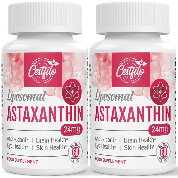 Cestfilo Liposomal Astaxanthin Supplement 24MG, Maximum Absorption, Natural Antioxidant for