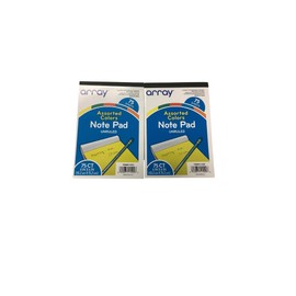 Assorted Colors Note Pad, Unruled, 75 Sheets, 4 in x 6 in, Pack of 2