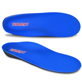 Plantillas ortopédicas para zapatos para fascitis plantar, pies planos, arco alto, pronación, espolones en el talón y dolor de pies, Azul, Mens 15 - 15 1/2
