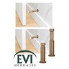 EVI HERRAJES Adjustable Brass Wall Door Stopper, Installation with Screw