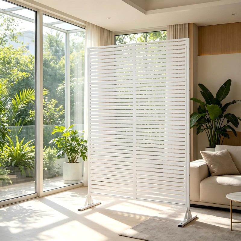 Metal Privacy Screen Outdoor 70.9" H x 46.1" W, Freestanding