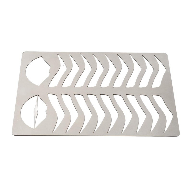Sonew Eyebrow Lip Stencil, Brushed Silver, Thickened, Stainless Steel, Reusable