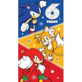 sonic the hedgehog, age 6, birthday card