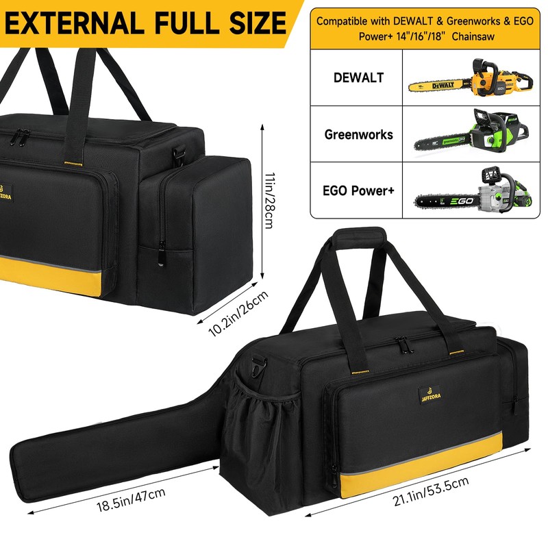 Chainsaw Carrying Case, Waterproof Foldable Chainsaw Storage Bag Compatible with
