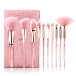 Zoreya - Pinceles de maquillaje profesional para maquillaje (10 unidades, pelo sintético suave, colorete, base de sombra de ojos)                     