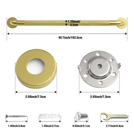 IJDD 40'' Gold Grab Bars for Shower 1.25'' Diamter Bathroom Safety Handle