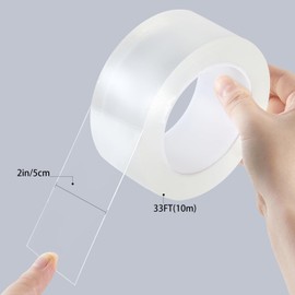 XIYAOXI Transparent Window Weather Sealing Tape 2inch*33ft Weather Stripping Residue-Free Clear Window Insulation Tape for Doors Windows and Shower Glass Gaps