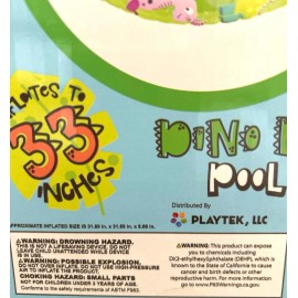 Playtek Pool Float Dino Land Dinosaur Pool Floatie Kids Children Summer Hot Weather Fun