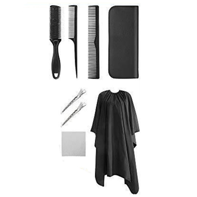 10pcs Hair Cutting Scissors Kit Combs Cape Stainless Steel Barber