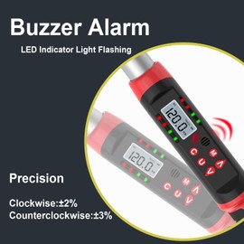 Hvac Torque Wrench 7.4-147.6 ft.lb/10-200 N.m, 14×18 mm Open End Torque Wrench, 38 mm Adjustable Jaw, Accuracy 2%, LED and Buzzer Notification, Adjustable Torque Wrench for Mini Split AC, Pipeline