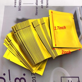 Luckkyme 500 Pack Aluminum Foil Bags, Matte Sample Pack Flat Open Top Resealable Tear Notch Aluminum Foil Mylar Bags, 5 x 7 cm/ 2x 2.7 inch, 5 Color