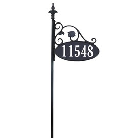 Address America USA Handcrafted Park Place Double-Sided Reflective Customized Address Sign For Yard - Arrives Ready To Install - 30" Pole Included - AS