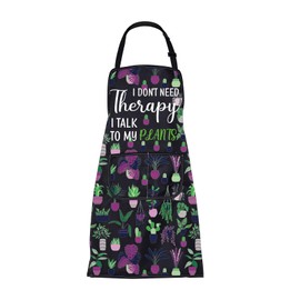 BNQL Plant Apron with Pockets Plant Therapy Gifts Plant Lover Gifts I Don’t Need Therapy I Talk to My Plants Gardening Apron (Plant Apron)