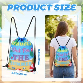 Xyulaan 30 Pcs End of Year Gifts Bags Summer Drawstring Bags Bulk Drawstring Backpack Goodie Bags Party Favors for Summer Vacation Graduation Gifts End of The Year Celebration Outdoor activity Trip