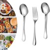Serving Spoons, Cutlery Set, 3 Pieces Stainless Steel Soup Spoons