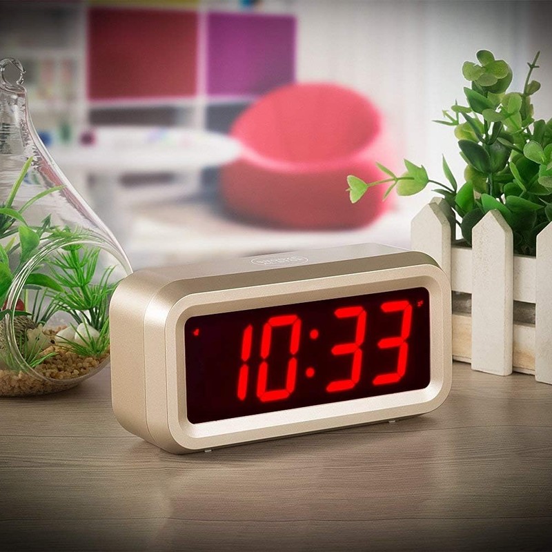 Timegyro Alarm Clock for Bedrooms, LED Digital Clock Battery Operated