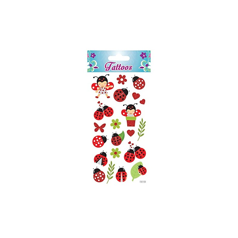 Global Gift Temporary Tattoos - Ladybirds - Glitter