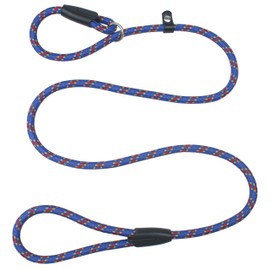 Slip Leads for Dogs Rope Leash, 1cm/0.4" Dia, 135cm/53 Long, Nylon Heavy Duty Strong Comfortable Style Pet Collar Highly Reflective Durable Double Pull Loop Leashes for Large Medium Training Dog-Blue