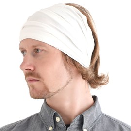 Casualbox Hombre Cabeza Tapa Banda Bandana Tramo Cabello Estilo Japonés Blanco