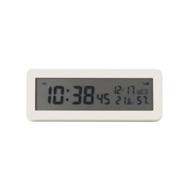 MUJI 44581490 Digital Radio Clock (with Loud Alarm Function), MJ-RDCLA(W), White, Width 5.8 x Depth 2.5 x Height 2.3 inches (148 x 64 x 59 mm)