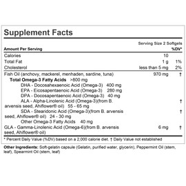 ANDREW LESSMAN Essential Omega-3 Mint - 180 Softgels - Ultra-Pure, High Potency Omega-3 Oils. High DHA, No Stomach Upset, No Contaminants, No Mercury. Small Easy to Swallow Softgels
