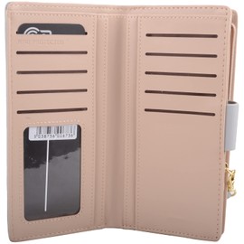 Womens Teddy Bear Zip Around Detachable Strap RFID Credit Card Money Clutch Pursee - Denim