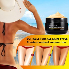 100g Tanning Accelerator Cream, Long-Lasting Rapid Tanning Cream, Effective in Sun-Beds & Outdoor Sun, Achieve a Natural Tan with Natural Ingredients