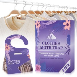 Clothing Moth Traps 8 Packs, Clothes Moth Trap for Carpets, Fabrics, Webbing & Case-Bearing, Effective Sticky Traps for House