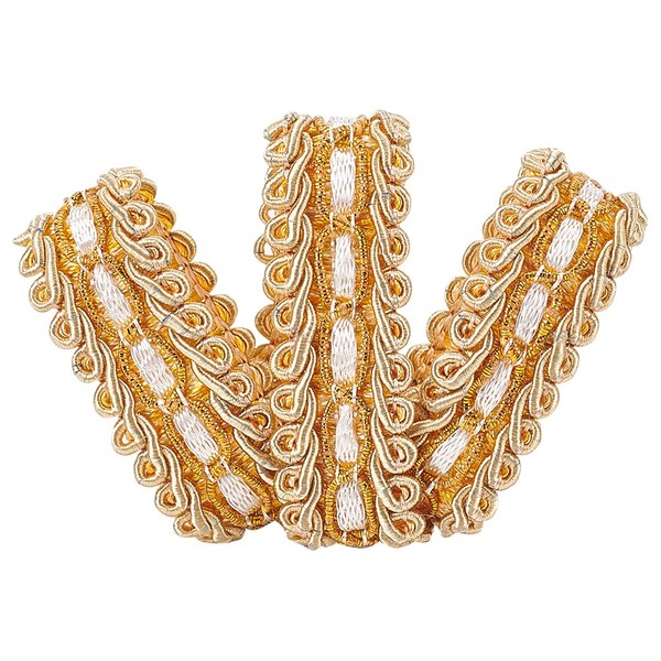 FINGERINSPIRE Gold Braid Trim 1.6 X115cm Polyester Ribbon Woven Gimp