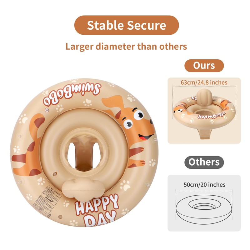 Swimbobo Inflatable Baby Swimming Float with Safe Seat and Canopy