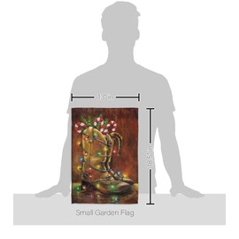 Breeze Decor GS114002-BO Xmas Boots Winter Christmas Decorative Vertical Banner Pole, Garden Flag Set 13"x 18.5", Multi-Color