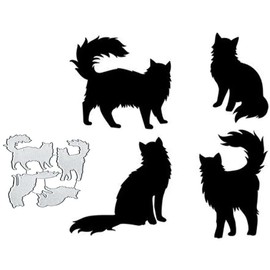 4Pcs Cats Dies Metal Die Cuts, Cats Frame Metal Cutting Dies Cut Stencils for DIY Scrapbooking Cards Photo Album Decorative Embossing Paper Dies for Scrapbooking Card Making