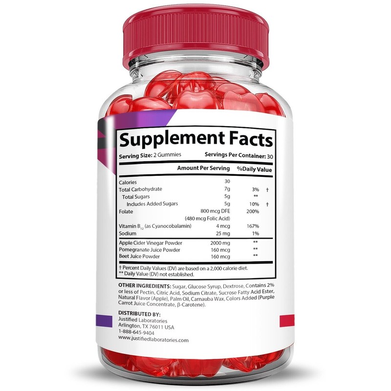 Justified Laboratories Premier Keto Extreme ACV Gummies 2000MG Apple Cider