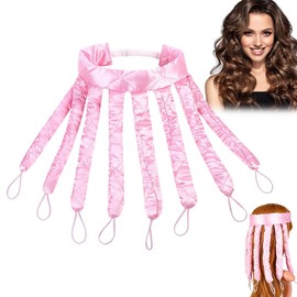 LAKJUOZ 1 Stück Heatless Curls Stirnband Octopus Lockenwickler Weiches Lockenwickler Ohne Hitze Hair Curler Wave Formers Über Nacht Diy Haarstyling Tools Für Langes Mittleres Haar Rosa