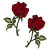 Rose Red 2 Pieces Iron On Sew On Patches Iron