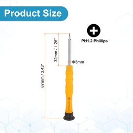 sourcing map 10pcs PH1.2 Mini Phillips Screwdriver 3mm Shank Cross Head 87mm Length for Small Appliances Repairs, Yellow