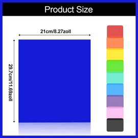 Pack of 9 Heat Resistant Lamp Film A4 (29.7 x 21 cm) - Colour Filter Gel for LED, Headlights & Stage Light | Transparent Colour Film Set for Light Design, Photography & DIY