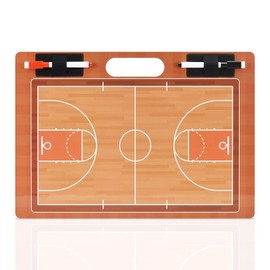 YECCULLO Portable Basketball Tactics Board Coaches Reusable Tactical Whiteboard with Scoreboard,Erasable Surface,PVC Material,Handheld Design,Includes 2 Marker Pens