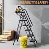 TOOLF Step Ladder, Sturdy Steel Step Stool with Anti-Slip Wide