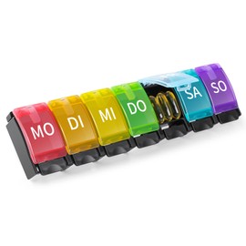 Opret Pill Box 7 Days German Pill Box 7 Days Rainbow Medication Box Weekly Pill Box 7 Days Small Easy to Open for On the Go