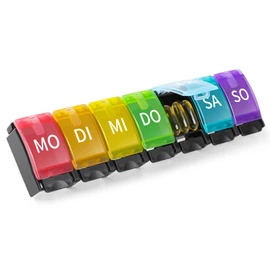 Opret Pill Box 7 Days German Pill Box 7 Days Rainbow Medication Box Weekly Pill Box 7 Days Small Easy to Open for On the Go